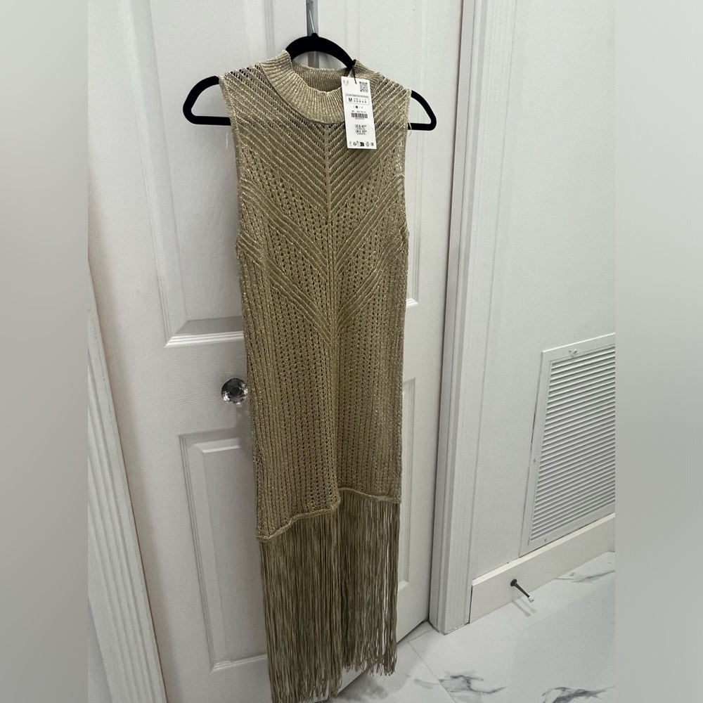 Zara gold lurex chrochet dress or coverup